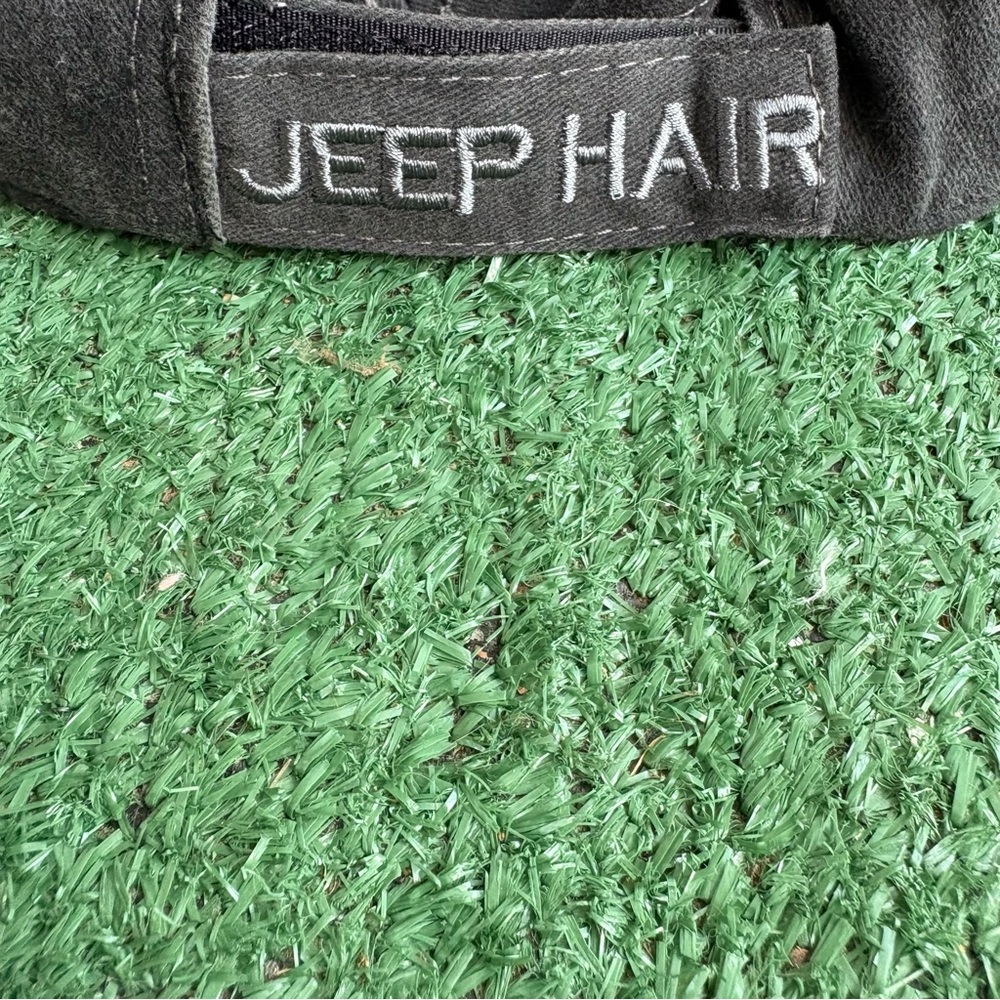 Jeep Charcoal Black Baseball Cap with Embroidered Jeep Hair Don’t Care - Picture 2 of 2